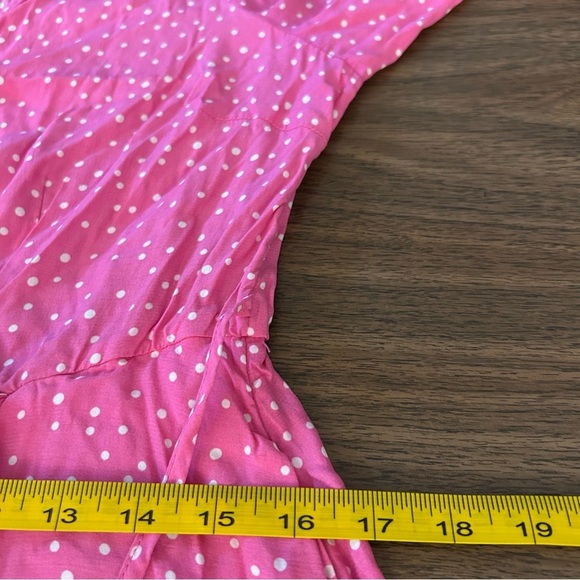 A New Day Pink Puff Sleeve Wrap Mini Dress NWOT M - Picture 10 of 12
